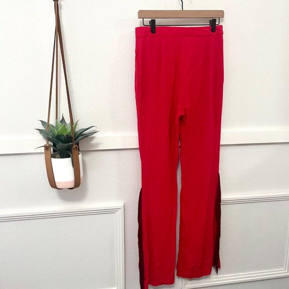 NWT JUCCA Red Fringe Wide Leg Pants Size IT 42 / US 4 – 6 - Picture 7 of 7